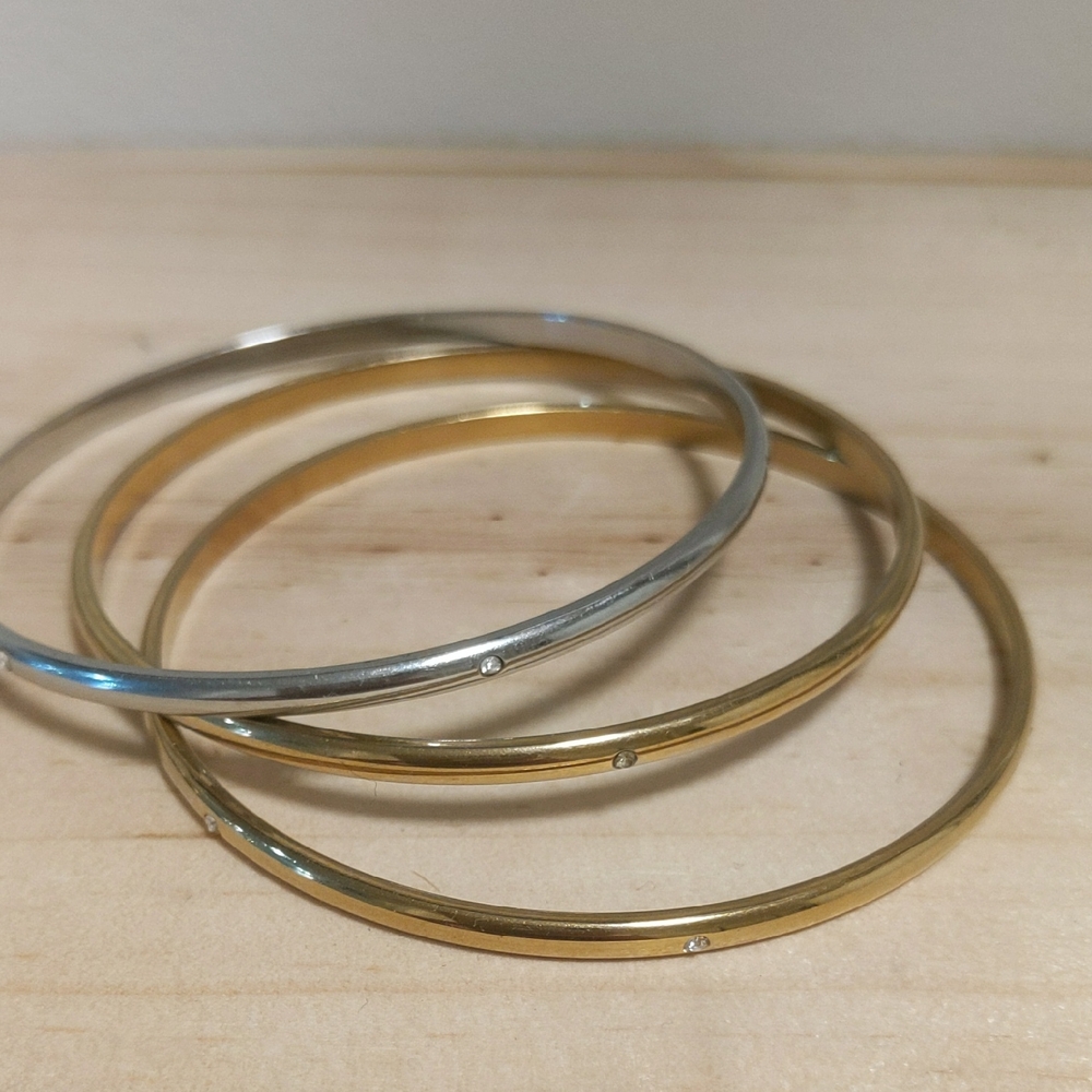 Elegant Gold and Silver Bangle Set